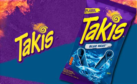 Takis Blue Heat Rolled Tortilla Chips - 6 Bags, 4oz Each (24oz Total) - Hot Chili Pepper Flavored