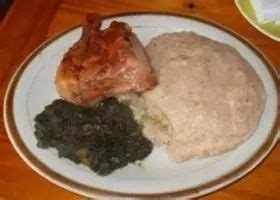 Bean leaf stew(Morogo wa Dinawa) ..taken with Mabele,Bogobe(Sorghum meal -staple food ) and ...