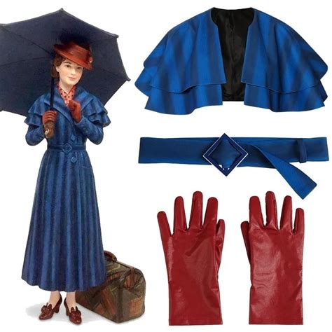 Mary Poppins Returns Cosplay Mary Poppins Julie Andrews Edwards Costume Movie Carnival Outfit ...