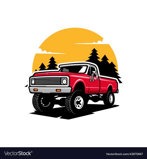 Vintage pickup truck Royalty Free Vector Image