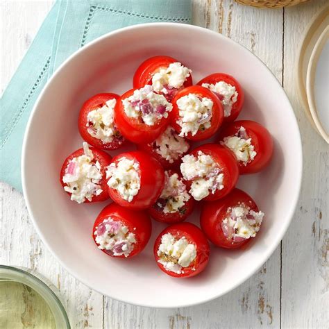 Cheese-Stuffed Cherry Tomatoes | Recipe | Cherry tomato recipes, Recipes, Appetizers