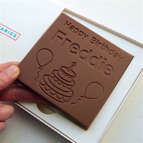 personalised 'happy birthday' chocolate card by candy mechanics ...