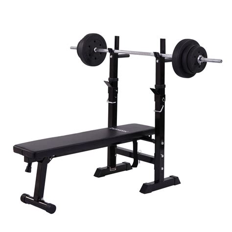 Jaxpety Weight Lifting Folding Bench With Rack Home Gym Workout Adjustable Strength - Walmart.com