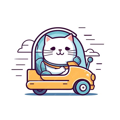 Premium Vector | Cat driving car cartoon tshirt and mug design graphic illustration cartoon vector