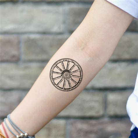 Wagon Wheel Temporary Tattoo Sticker set of 2 | Etsy