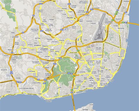 Detailed road map of Lisbon. Lisbon city detailed road map | Vidiani ...