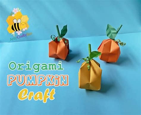 3D Origami Pumpkin Paper Craft Easy - Arty Crafty Bee