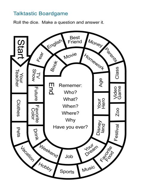 Esl Conversation Board Games Printable Pdf - NewFreePrintable.net