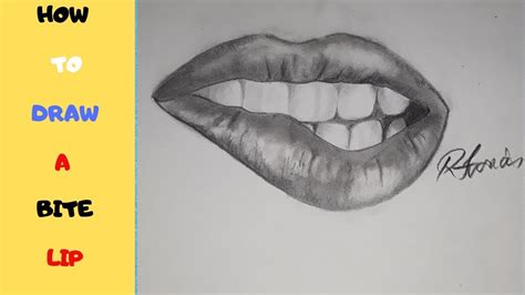 Mouth Biting Lips Drawing | Lipstutorial.org