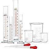 Glass Measuring Low Form Beaker Set 50ml 100ml 250ml Thick Glass ...