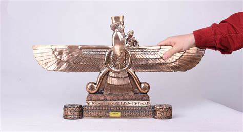 Ahura Mazda or Farvahar Symbol Ancient Persian Figurine Bronze - ShopiPersia