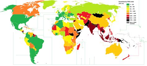 Map of countries by FIFA ranking : r/soccer