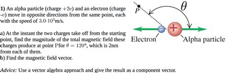 Solved An alpha particle (charge +2e) and an electron | Chegg.com