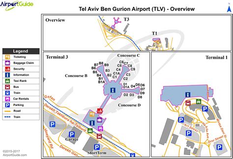 Map of Tel Aviv airport: airport terminals and airport gates of Tel Aviv