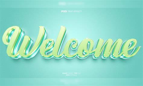 Welcome 3D Editable Text Effect Graphic by Hello Muh · Creative Fabrica