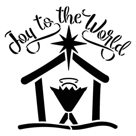 Joy to the World Nativity Stencil by Studior12 DIY Christmas - Etsy