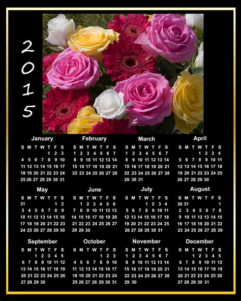 2015 Calendar Pink Roses Free Stock Photo - Public Domain Pictures