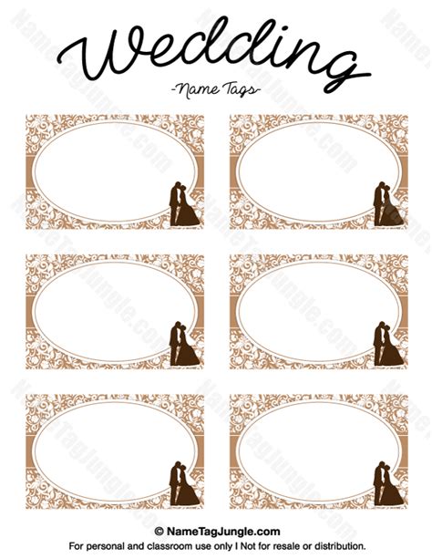 Printable Wedding Name Tags