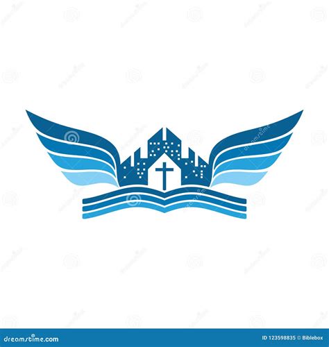 Church Logo. the Unity of the Church in Christ, City and Angel`s Wings ...