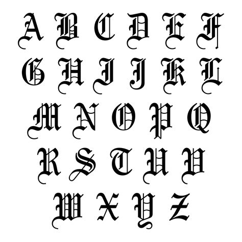 Calligraphy Alphabet Old English