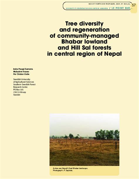 (PDF) Tree diversity and regeneration of community-managed Bhabar lowland and Hill Sal forests ...