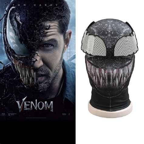 Spider Man The Venom Mask Cosplay Edward Brock Dark Costume Headwear ...