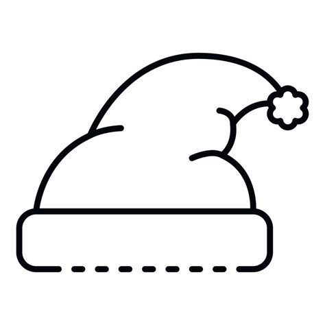 Santa hat icon, outline style 15183364 Vector Art at Vecteezy