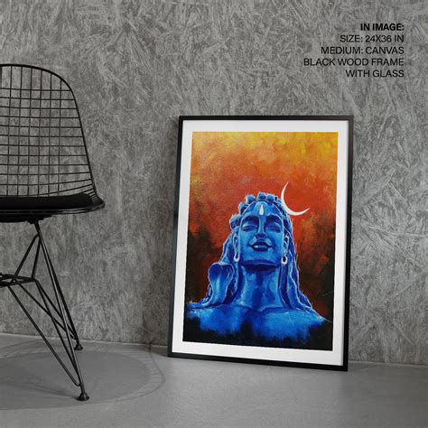 Blue shiva painting - BestOfBharat