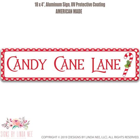 Candy Canes Sign Front Yard Sign Candy Cane Lane Street Sign - Etsy