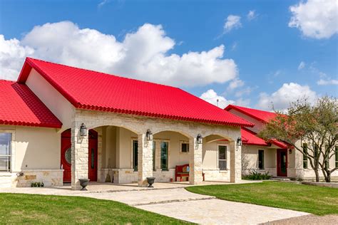 Metal Roof Paint Colors | Met Tile Panel | Bravo Red | Red roof house, Metal roof tiles, Metal roof