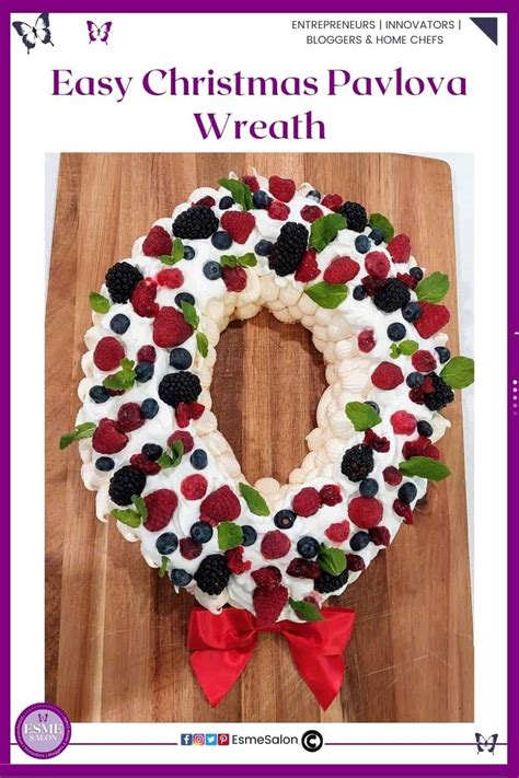 Easy Christmas Pavlova Wreath