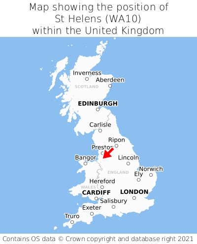 Where is St Helens? St Helens on a map