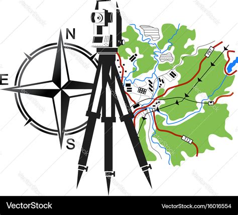 Symbol for geodesy and cartography Royalty Free Vector Image