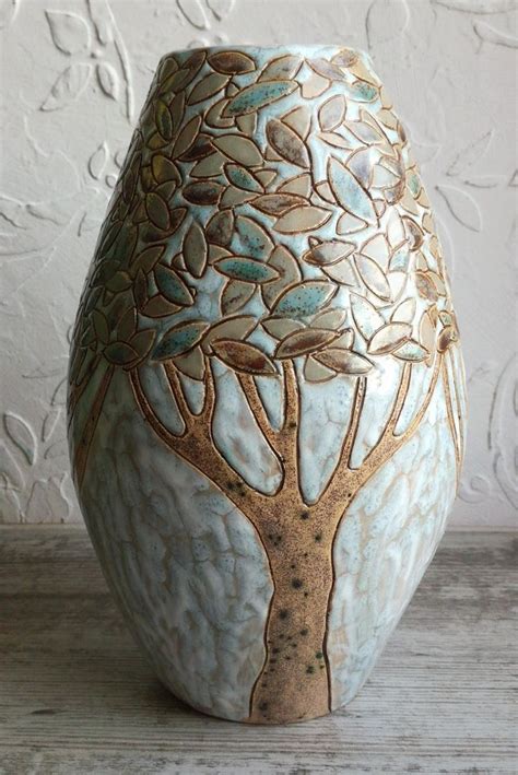 Handmade Ceramic Vase with Forest-inspired Design