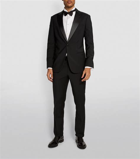 Giorgio Armani black Silk-Trimmed Tuxedo Suit | Harrods UK