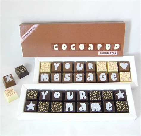 personalised chocolates in small box by chocolate by cocoapod chocolate | notonthehighstreet.com