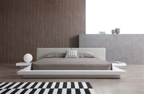 Modrest Opal Modern White & Grey Platform King Size Bed - Lounge LA