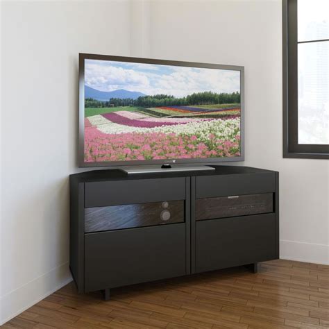 15 The Best Contemporary Black Tv Stands Corner Glass Shelf