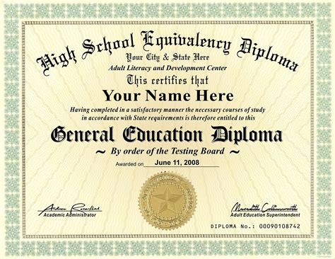 Buy GED Diploma - General Education High School Diploma - Personalized ...