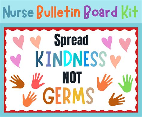 Nurse Bulletin Board Set With Spread Kindness Not Germs - Etsy