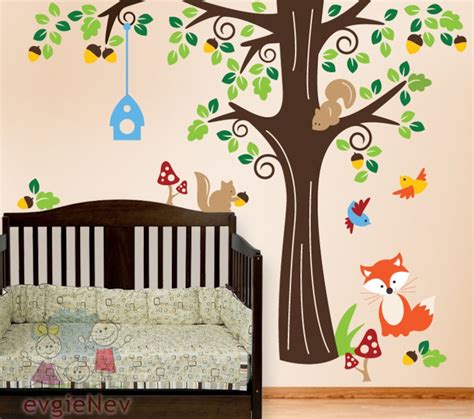 Kids Wall Decal Animals in the Wood Nursery Kids Removable - Etsy