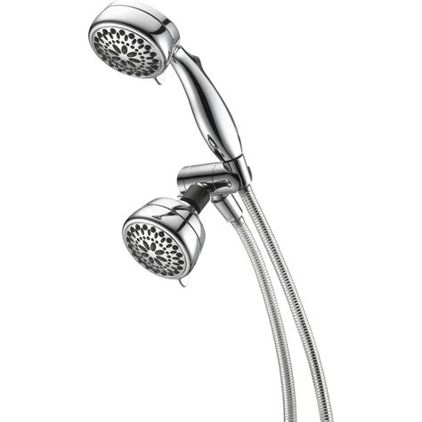 Delta 7-Spray 3.4 in. Dual Wall Mount Fixed and Handheld Shower Head in Chrome 75715C - The Home ...