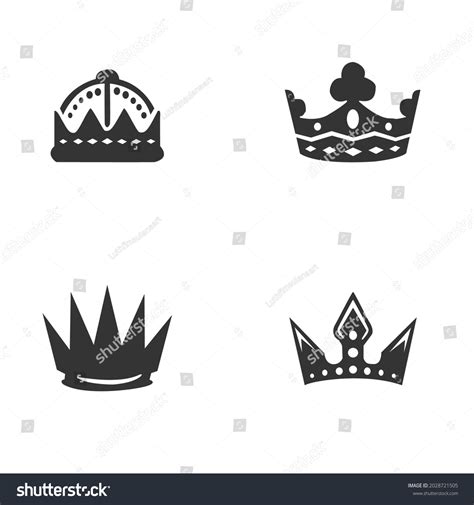 Black White Crown Logo Vector Collection Stock Vector (Royalty Free ...