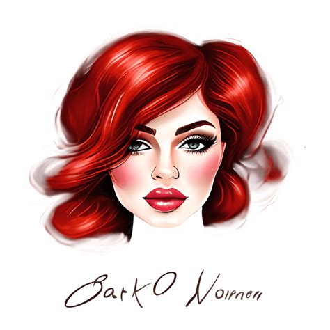 Dark Colors Redheaded Woman in Love · Creative Fabrica
