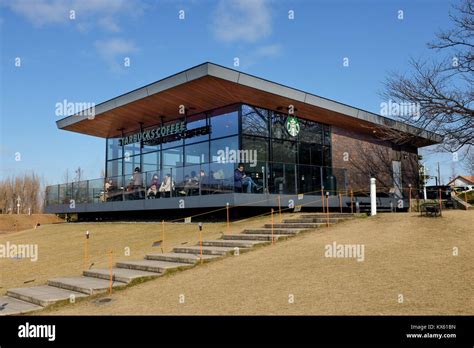 A modern Starbucks coffee shop in Kansui Park, Toyama City, Japan Stock Photo - Alamy