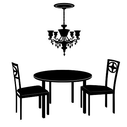 Interior Furniture Chairs Table Chandelier Dining Room Vintage Luxury ...
