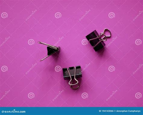 Black Binder Clip on Background Stock Photo - Image of concept, background: 194143066
