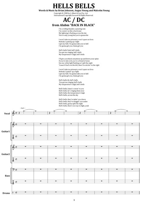 Hells Bells (arr. from68) by AC/DC Sheet Music for Guitar Tab at Sheet ...