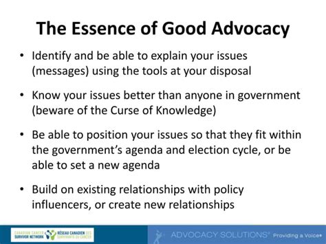 Effective Advocacy Strategies