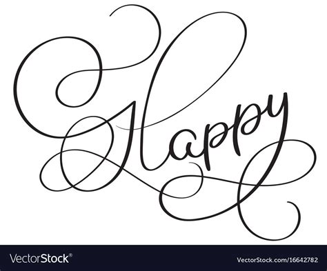 Happy word on white background hand drawn Vector Image